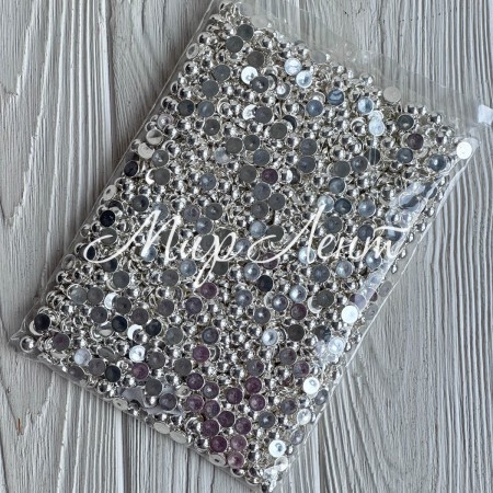 Полубусина гальваника, 8 мм, светлое серебро, упаковка 250 г