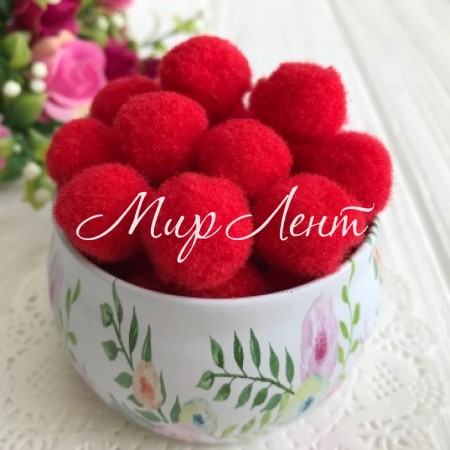 Помпоны, 1,8 см, красный, упаковка 1000 шт.