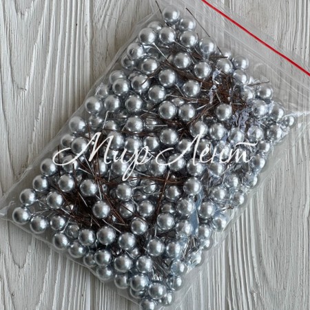 Калина россыпью, 12 мм, серебро, упаковка 200 шт.