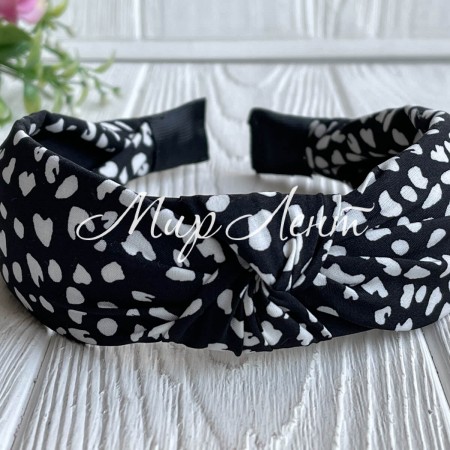 Обруч чалма софт леопард, 4 см, черный, шт.