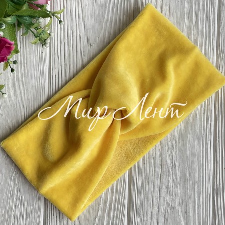 Повязка спорт велюр, 12 см, жовтий, шт.