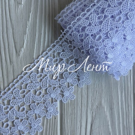 Кружево макраме (D30204), 6,5 см, белое, рулон 9 м