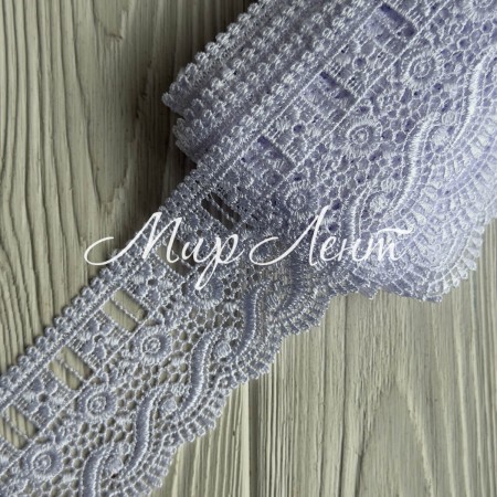 Кружево макраме (D30220), 6 см, белое, рулон 9 м