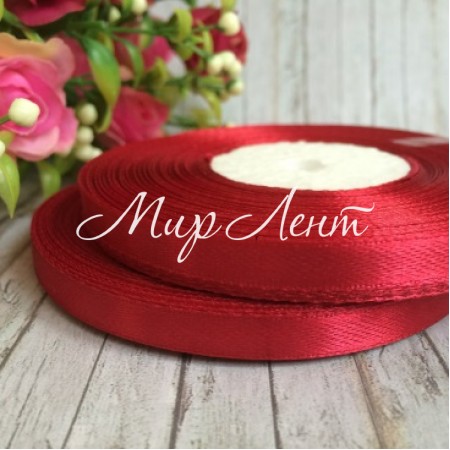 Атлас 0,6 см, бургунди, рулон 33 м, УПАКОВКА 10 рулонов