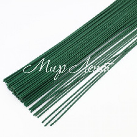 Проволока флористическая, 2 мм, зеленая, упаковка 100 шт.