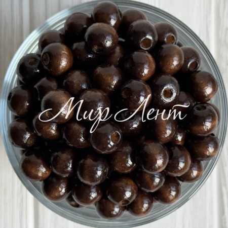 Деревянные бусины круглые, 12 мм, коричневые, упаковка 500 г