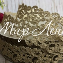 Лента-кружево, 2 см, золото, рулон 20 м