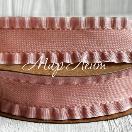 Лента-рюша, 2,5 см, пудровая, рулон 23 м