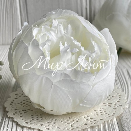 Півонія тканинний, 8 см, білий, упаковка 10 шт.