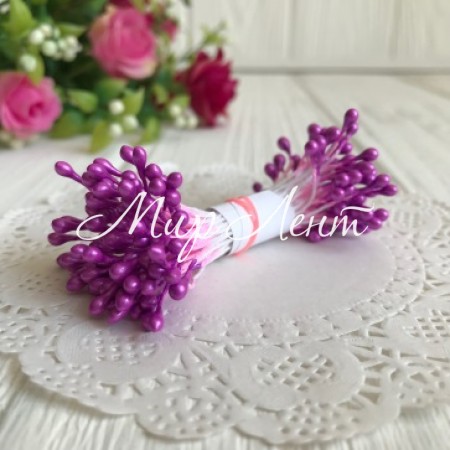 Тычинки маленькие, 2 мм, сиреневые, пучок 1800 шт.