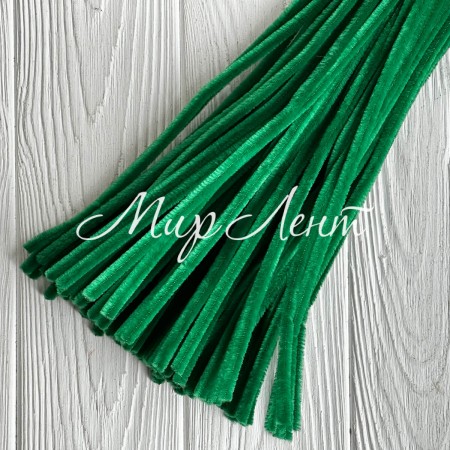 Синельная проволока простая, 6 мм х 30 см, зеленый, 100 шт.