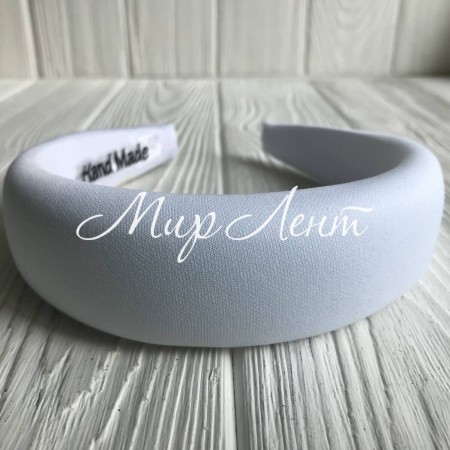 Обруч об'ємний креп однотонний, 4 см, білий, шт.