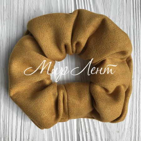 Скранч замша, 12 см, горчичный, шт.