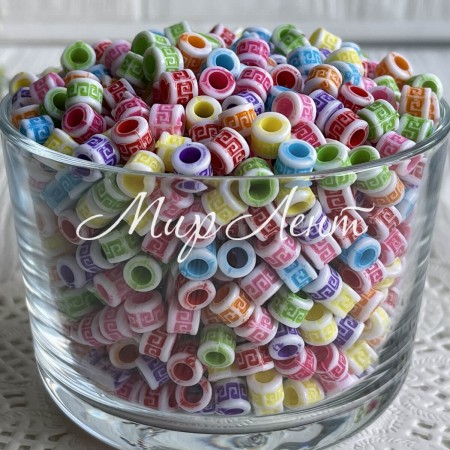 Бусина цилиндр, 6 мм, цветной микс, упаковка 500 г