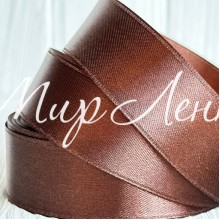 Атлас 2,5 см, молочный шоколад, рулон 33 м