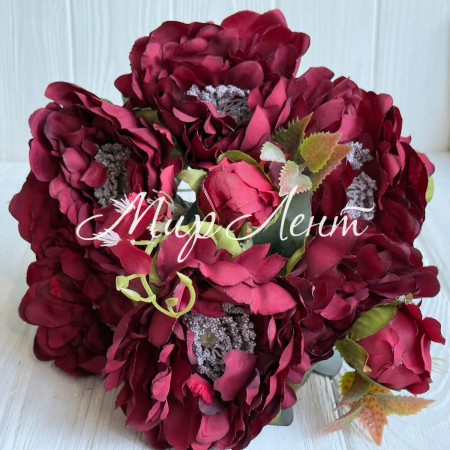 Букет пионов (С30475), 50 см, бордовый, шт.