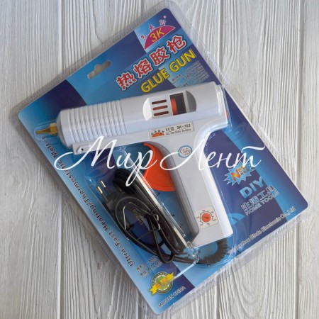 Клеевой пистолет с переключателем мощности, под стержни 11 мм, мощность 100/220 W, белый, шт.