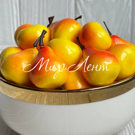 Груша большая, 5 см, желто-красная, упаковка 50 шт.