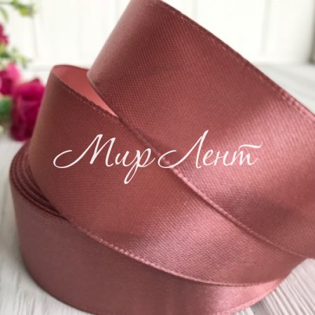 Атлас 2,5 см, коньячний, рулон 33 м