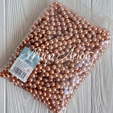 Жемчуг на нити Vip, 10 мм, бежево-золотой, упаковка 500 г