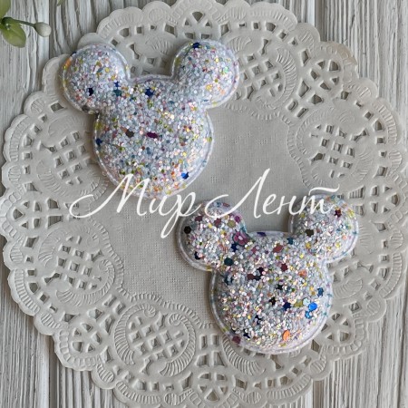 Аппликация Микки с цветной мозаикой, 6х5,5 см, белая, упаковка 20 шт.