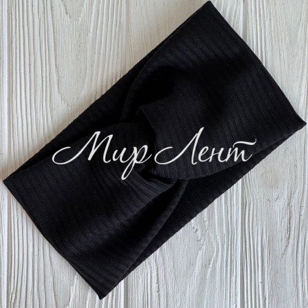 Повязка мустанг (широка полоска) чалма, 20х11 см, чорний, шт.