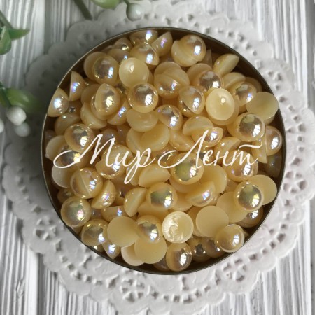 Полубусина 8 мм, нежно-желтый перламутр, упаковка 250 г