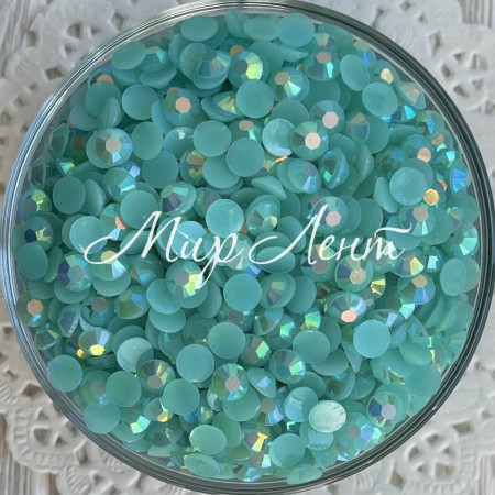 Стразы непрозрачные с перламутром, 6,5 мм, тиффани, упаковка 10000 шт.
