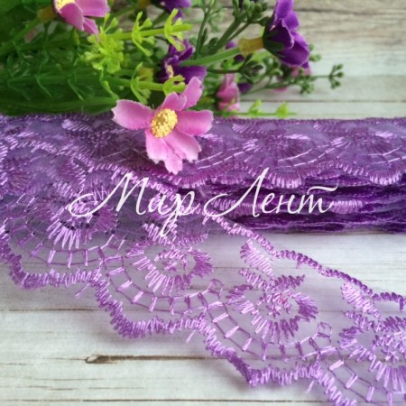Кружево яблочко, 4,5 см, лиловое, рулон 9 м