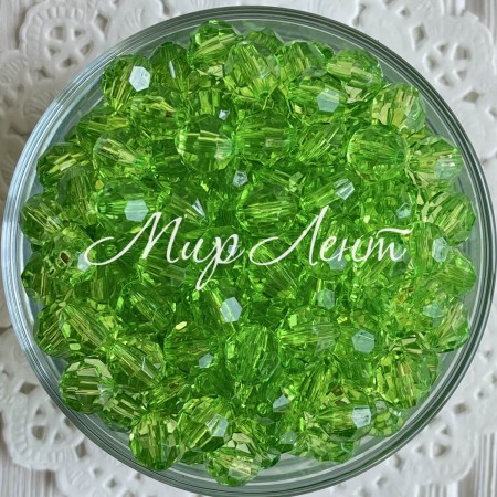 Хрусталь круглый, 10 мм, светло-зеленый, упаковка 500 г