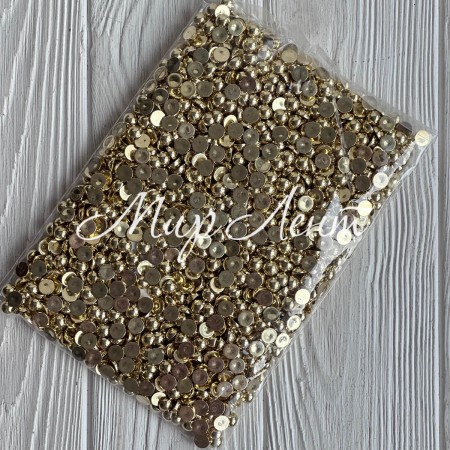 Напівбусина гальваніка, 8 мм, золото, упаковка 250 г