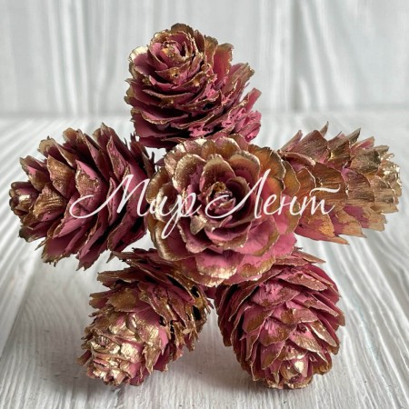 Веточка хмели, 2,5х12 см, розовый, упаковка 60 шт.