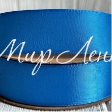 Атлас двусторонний (премиум), 2,5 см, светло-синий, рулон 23 м