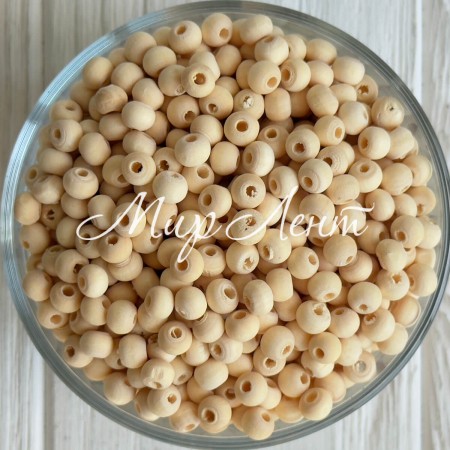 Деревянные бусины круглые, 10 мм, натуральные, упаковка 500 г