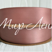 Двусторонняя атласная лента New (премиум), 2,5 см, пекан, рулон 23 м