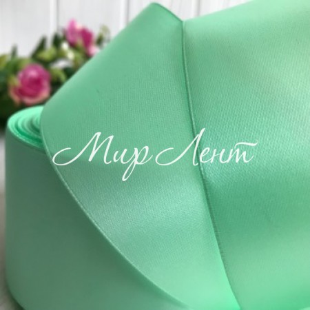 Атлас 5 см, м'ятний, рулон 33 м