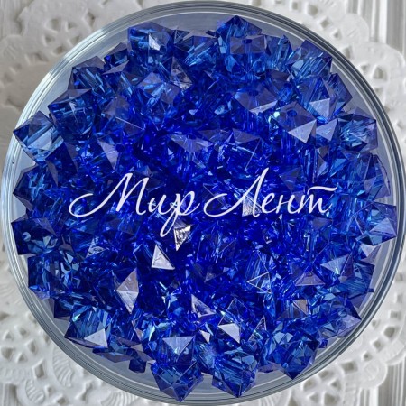 Кришталь кубовидний, 10 мм, темно-синій, упаковка 500 г
