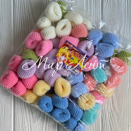 Резинка Barbi (махровая), 2,5 см, пастельный микс, упаковка 80 шт.