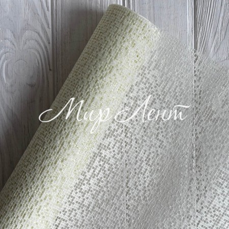 Сетка флористическая "Клеточка" (J00357), молочная, рулон 4,6 метра