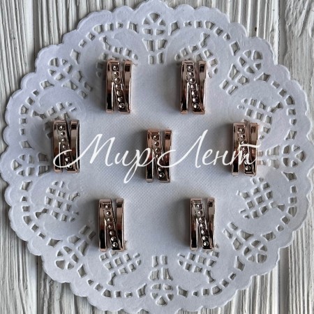 Пряжка прямоугольная N (пластик), 1,8х0,8 см, золото, Большая упаковка 2000 шт.