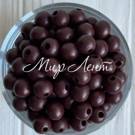 Деревянные бусины круглые, 12 мм, бордово-шоколадные, упаковка 500 г