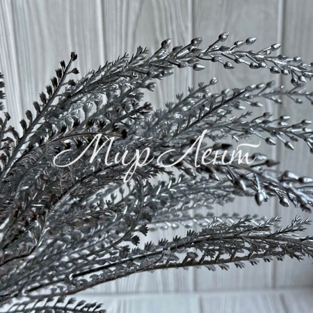 Ветка аспарагуса, 35 см, серебро, шт.