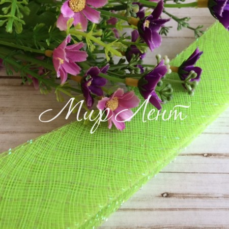 Регілін, 4 см, салатовий перламутр, моток 20 м