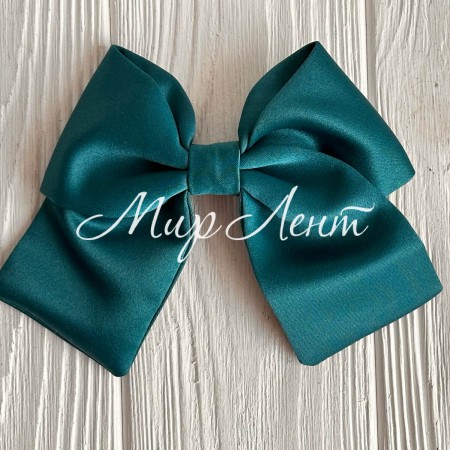 Атласный бант (с уточкой), 12х11 см, изумрудный, шт.