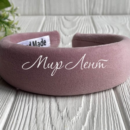 Обруч спорт велюр обьемный, 4 см, пудровый, шт.