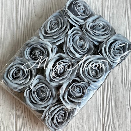 Бутон чайної троянди, 7 см, сіра, упаковка 12 шт.