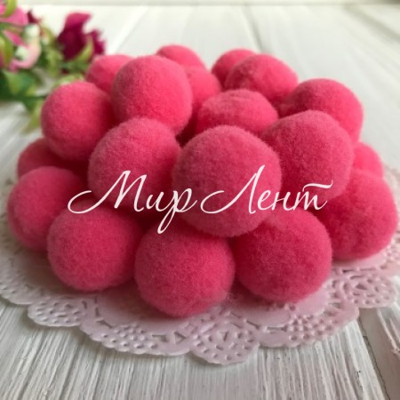 Помпони оксамитові, 2 см, кораловий, упаковка 500 шт.