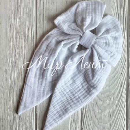 Бант платок муслин, 13х25 см, белый, шт.