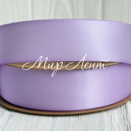 Двусторонняя атласная лента New (премиум), 2,5 см, лиловая, рулон 23 м