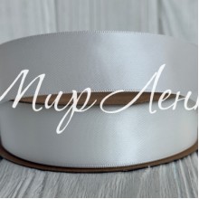 Двусторонняя атласная лента New (премиум), 2,5 см, жемчужная, рулон 23 м